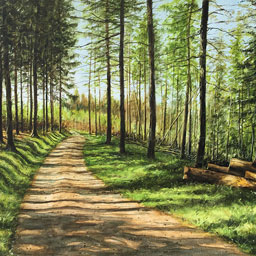 “Wald bei Kleinhau“, Aquarell, ca. 48x30 cm