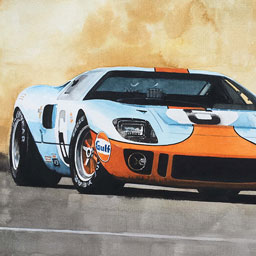 "Ford GT 40 I", Aquarell, ca.48x30 cm