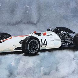 “Honda F1 1968“, Aquarell, ca. 48x30 cm