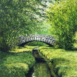 “Steinbrücke“, Aquarell, ca. 44x30 cm
