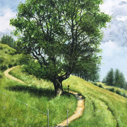 “Saalbach-Trail“, Aquarell, ca. 31x23 cm